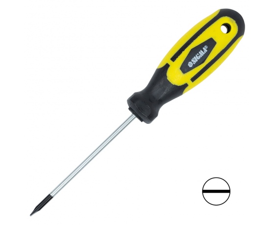 Фото 2 - Отвертка усиленная шлицевая SL3×75мм CrV SIGMA (4007011)