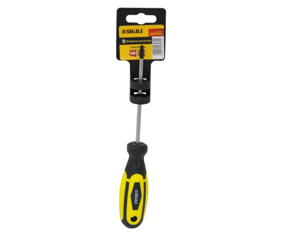 Фото 5 - Отвертка усиленная шлицевая SL4×100мм CrV SIGMA (4007031)