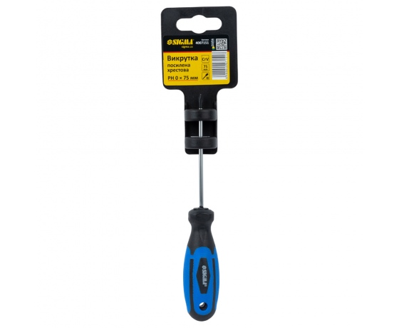 Фото 4 - Отвертка усиленная крестовая PH0×75мм CrV SIGMA (4007151)
