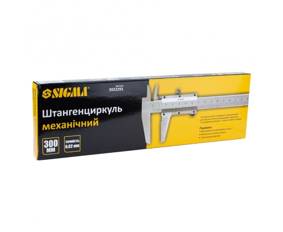 Фото 7 - Штангенциркуль механический 300мм точность ±0.02мм (пенал) SIGMA (3922291)