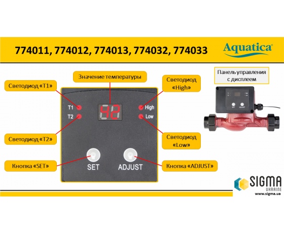 Фото 10 - Насос циркуляционный с термодатчиком 65Вт Hmax 4м Qmax 63л/мин Ø1