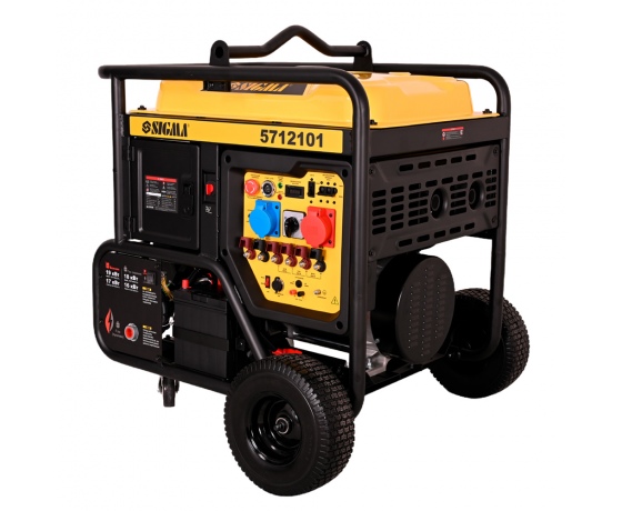 Фото 2 - Генератор газ/бензин 220-380В 17/19кВт двухцилиндровый 4-х тактный с выводом под АВР SIGMA (5712101)