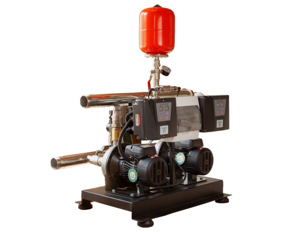 Фото 5 - Станция повышения давления 2×0.55кВт Hmax 29.5м Qmax 80л/мин нерж 5л + частотное регулирование LEO 3.0 (2AMSm70/0.55-2AVF-1.1M-5)