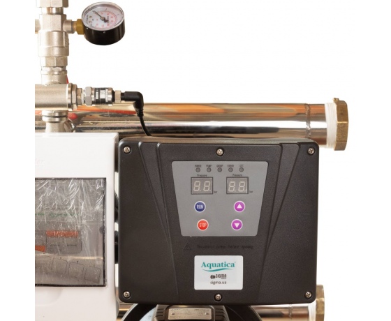 Фото 7 - Станция повышения давления 2×0.55кВт Hmax 29.5м Qmax 80л/мин нерж 5л + частотное регулирование LEO 3.0 (2AMSm70/0.55-2AVF-1.1M-5)