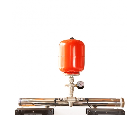 Фото 8 - Станция повышения давления 2×0.55кВт Hmax 29.5м Qmax 80л/мин нерж 5л + частотное регулирование LEO 3.0 (2AMSm70/0.55-2AVF-1.1M-5)