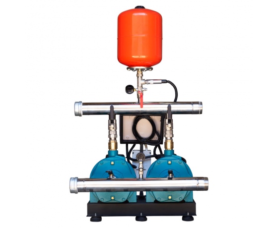 Фото 5 - Станция повышения давления 380В 2×3.0кВт Hmax 70м Qmax 250л/мин 19л + каскадное управление LEO 3.0 (22AC300H-L932B-4.0-19)