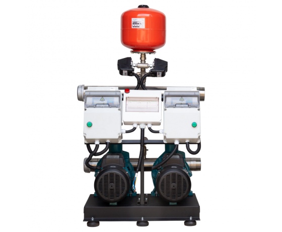 Фото 3 - Станция повышения давления 380В 2×3.0кВт Hmax 38м Qmax 450л/мин 12л + каскадное управление LEO 3.0 (2AC300CH2-2S531-4.0-12)