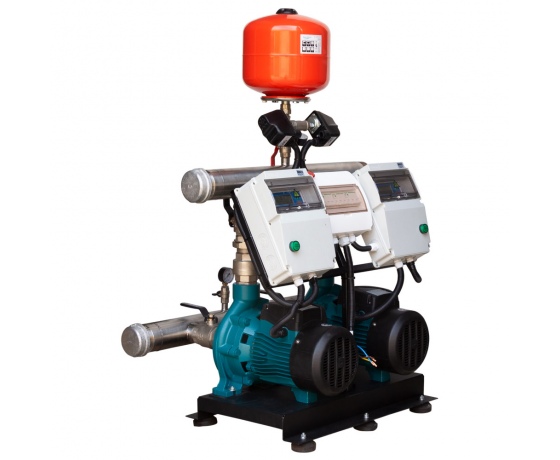 Фото 4 - Станция повышения давления 380В 2×3.0кВт Hmax 38м Qmax 450л/мин 12л + каскадное управление LEO 3.0 (2AC300CH2-2S531-4.0-12)