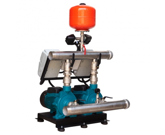 Фото 6 - Станция повышения давления 380В 2×3.0кВт Hmax 38м Qmax 450л/мин 12л + каскадное управление LEO 3.0 (2AC300CH2-2S531-4.0-12)