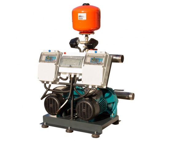 Фото 3 - Станция повышения давления 380В 2×4.0кВт Hmax 82м Qmax 250л/мин 58л + каскадное управление LEO 3.0 (22AC400H-2S532-7.5-58)