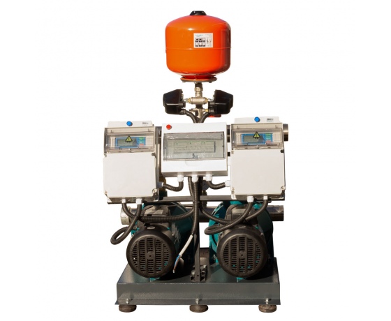 Фото 2 - Станция повышения давления 380В 2×4.0кВт Hmax 82м Qmax 250л/мин 58л + каскадное управление LEO 3.0 (22AC400H-2S532-7.5-58)