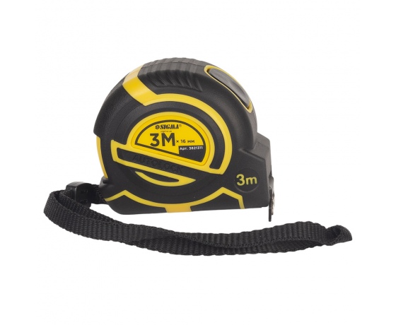 Фото 4 - Рулетка магнитная обрезиненная ClickLock нейлоновое покрытие автостоп 3м×16мм SIGMA (3821311)