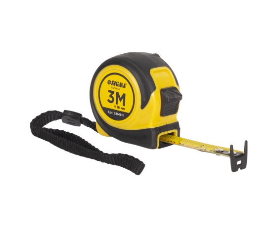 Фото 2 - Рулетка обрезиненная Compact двустороннее полотно/зацеп 3м×16мм SIGMA (3814611)