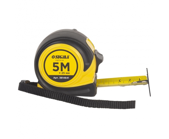 Фото 3 - Рулетка обрезиненная Compact двустороннее полотно/зацеп 5м×25мм SIGMA (3814641)