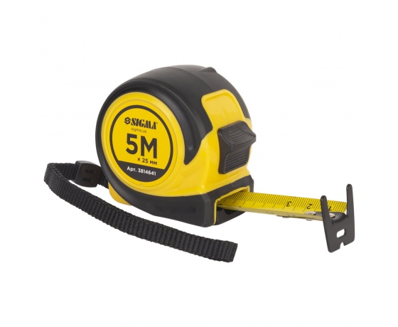 Фото 2 - Рулетка обрезиненная Compact двустороннее полотно/зацеп 5м×25мм SIGMA (3814641)
