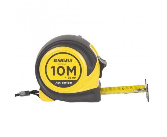 Фото 3 - Рулетка обрезиненная Compact двустороннее полотно/зацеп 10м×25мм SIGMA (3814681)