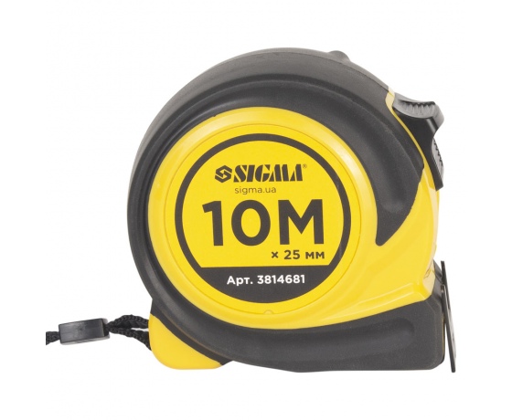 Фото 4 - Рулетка обрезиненная Compact двустороннее полотно/зацеп 10м×25мм SIGMA (3814681)