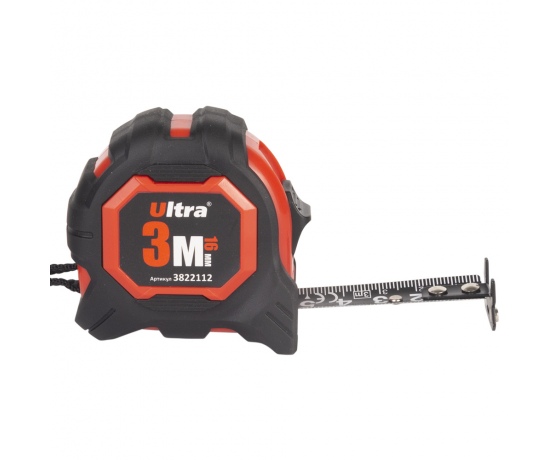 Фото 4 - Рулетка магнитная обрезиненная Extra нейлоновое покрытие двустороннее полотно/зацеп 3м×16мм ULTRA (3822112)