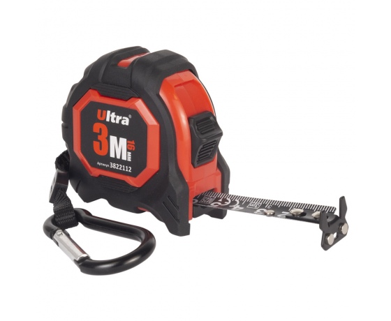 Фото 2 - Рулетка магнитная обрезиненная Extra нейлоновое покрытие двустороннее полотно/зацеп 3м×16мм ULTRA (3822112)