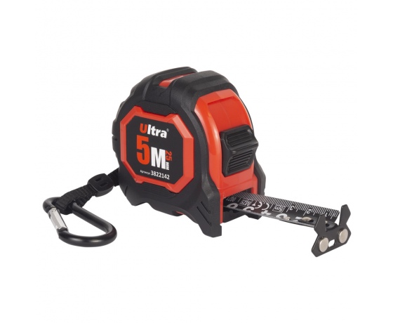 Фото 2 - Рулетка магнитная обрезиненная Extra нейлоновое покрытие двустороннее полотно/зацеп 5м×25мм ULTRA (3822142)