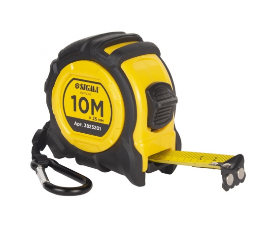 Фото 2 - Рулетка магнитная обрезиненная Advanced нейлоновое покрытие 10м×25мм SIGMA (3823201)
