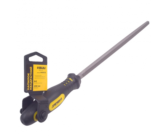 Фото 6 - Напильник квадратный 200мм №2 двухкомпонентная рукоятка SIGMA (4406721)