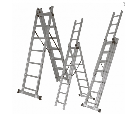 Фото 2 - Лестница раскладывающаяся универсальная 3×13 ступеней 8.45м FLORA (5032384)