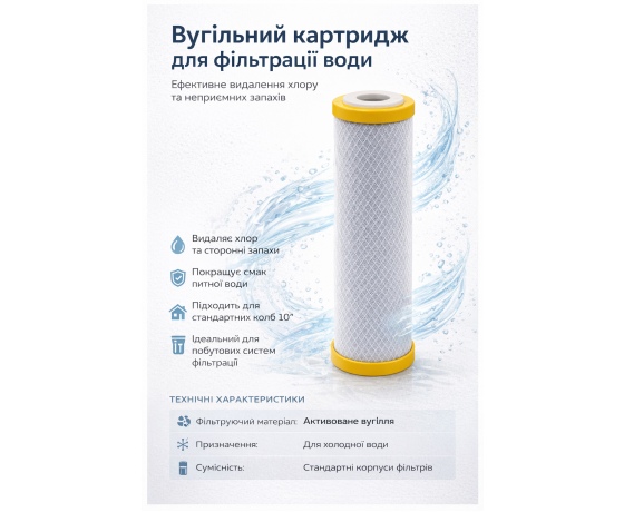 Фото 2 - Картридж из спрессованного активированного угля 2,5