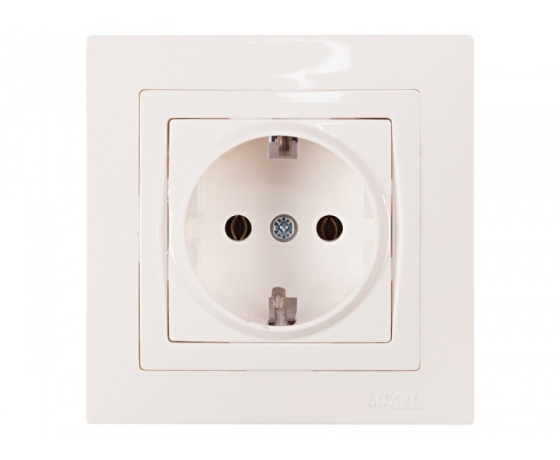 Фото 2 - Розетка с заземлением Luxel BRAVO (5004) белая