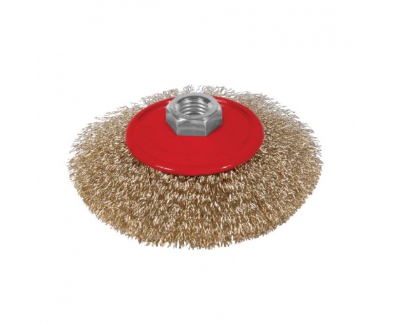 Фото 2 - Щетка проволочная конусообразная Ø125мм М14×2мм (латунированная) SIGMA (9016121)