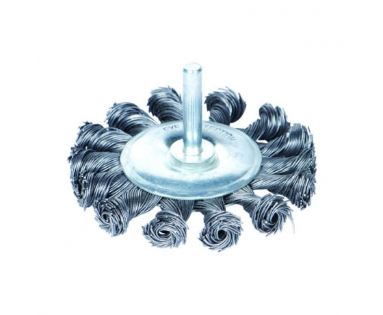 Фото 2 - Щетка проволочная дискообразная Ø100мм хвостовик Ø6мм (стальная витая) SIGMA (9023101)