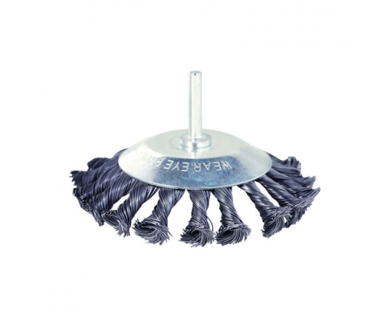 Фото 2 - Щетка проволочная конусообразная Ø115мм хвостовик Ø6мм (стальная витая) SIGMA (9025111)