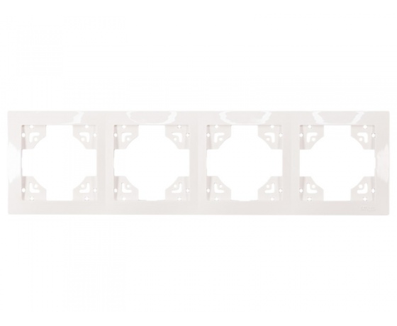 Фото 2 - Рамка 4-я горизонтальная Luxel BRAVO (5024) белая