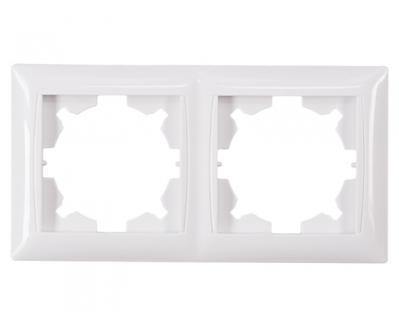 Фото 2 - Рамка 2-я горизонтальная Luxel PRIMERA (3022) белая