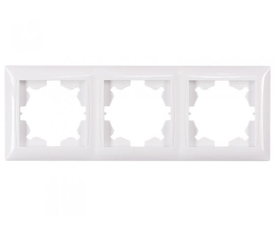 Фото 2 - Рамка 3-я горизонтальная Luxel PRIMERA (3023) белая