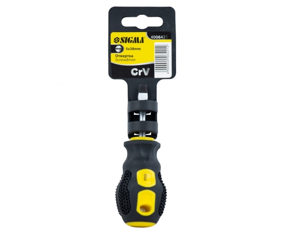 Фото 5 - Отвертка шлицевая SL5.0×38мм CrV SIGMA (4006421)