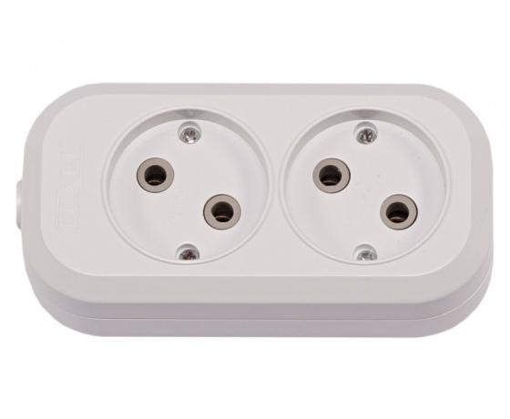 Фото 2 - Колодка Luxel 2 розетки без заземления (7101)