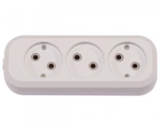 Фото 2 - Колодка Luxel 3 розетки без заземления (7121)