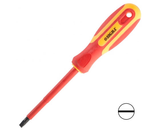Фото 2 - Отвертка диэлектрическая шлицевая SL6.0×100мм 1000В CrV SIGMA (4008081)