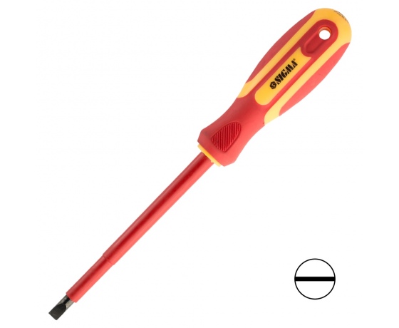 Фото 2 - Отвертка диэлектрическая шлицевая SL6.0×125мм 1000В CrV SIGMA (4008091)
