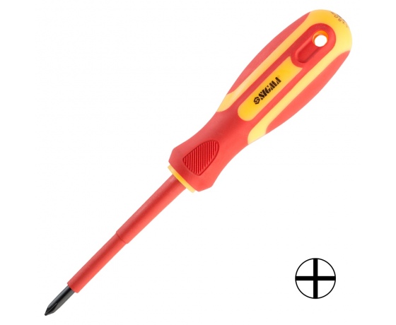 Фото 2 - Отвертка диэлектрическая крестовая PH1×80мм 1000В CrV SIGMA (4008141)