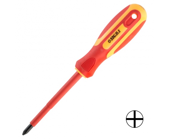 Фото 2 - Отвертка диэлектрическая крестовая PH2×100мм 1000В CrV SIGMA (4008161)