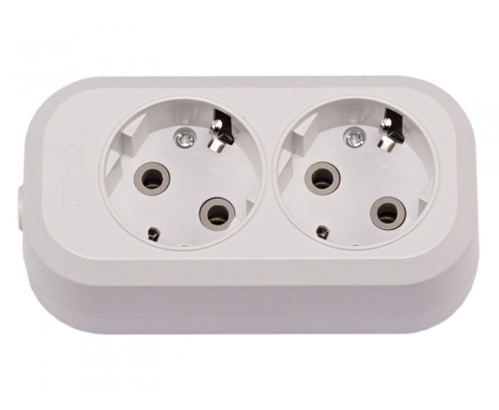 Фото 2 - Колодка Luxel 2 розетки с заземлением (7111)