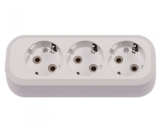 Фото 2 - Колодка Luxel 3 розетки с заземлением (7131)