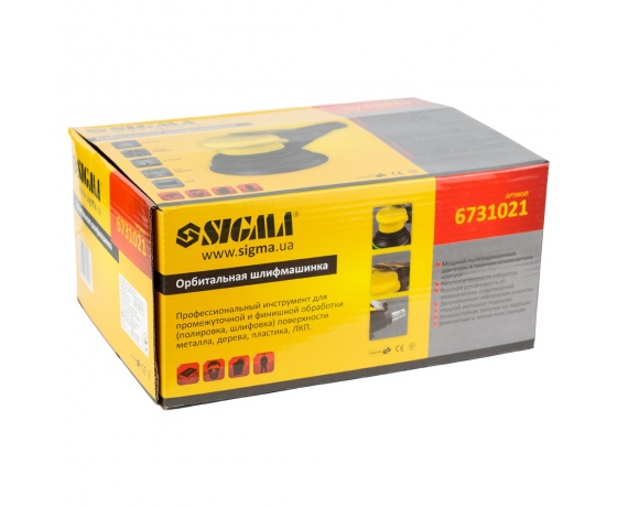Фото 9 - Орбитальная шлифмашинка пневматическая 125мм (с пылесборником) SIGMA (6731021)