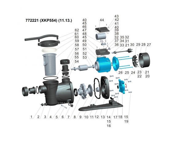 Фото 4 - Насос для бассейна 0.55кВт Hmax 10м Qmax 300л/мин LEO (772221)