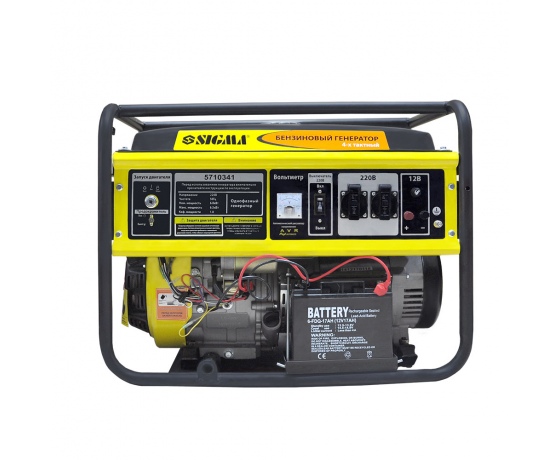 Фото 3 - Генератор бензиновый 6.0/6.5кВт 4-х тактный электрозапуск SIGMA (5710341)