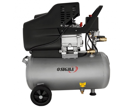 Фото 3 - Компрессор одноцилиндровый 1.8кВт 230л/мин 8бар 24л (2 крана) SIGMA (7043131)