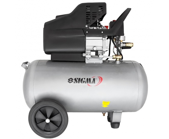 Фото 3 - Компрессор одноцилиндровый 1.8кВт 230л/мин 8бар 50л (2 крана) SIGMA (7043141)