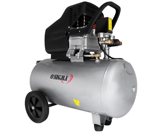 Фото 2 - Компрессор одноцилиндровый 1.8кВт 230л/мин 8бар 50л (2 крана) SIGMA (7043141)